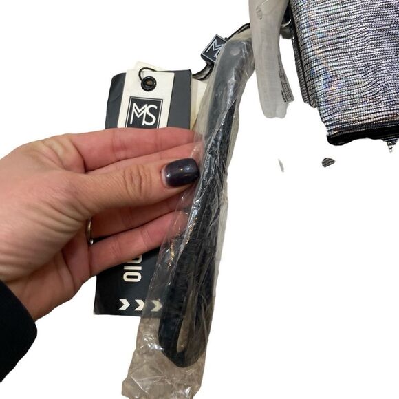 Brand new with Tags MMS Design Studio Silver Holographic Convertible‎ Bag - Picture 3 of 15